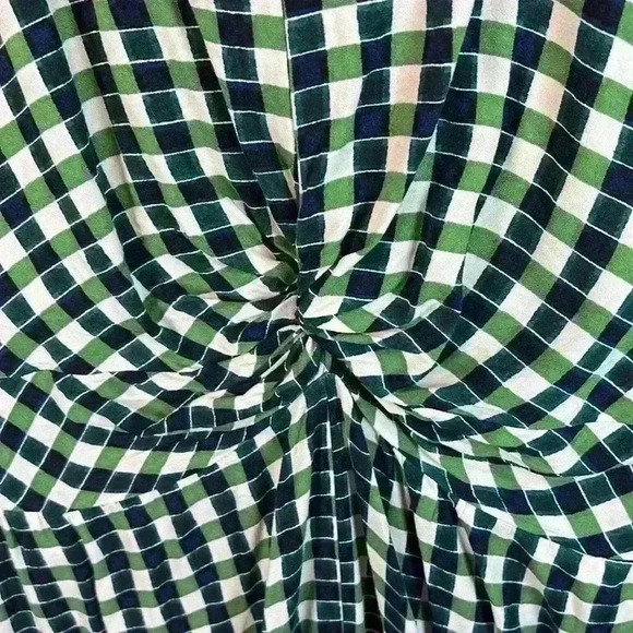 AVA VIV Dress Women’s Size 1X Black/Green/Cream Checked - Picture 3 of 8